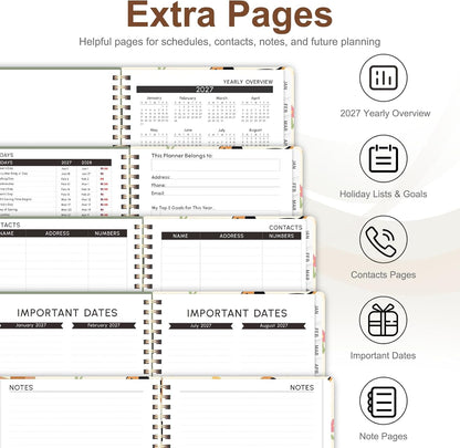 Planner 2026-2027, Weekly and Monthly Calendar Planner, JUL 2026 - JUN 2027 - Colors B
