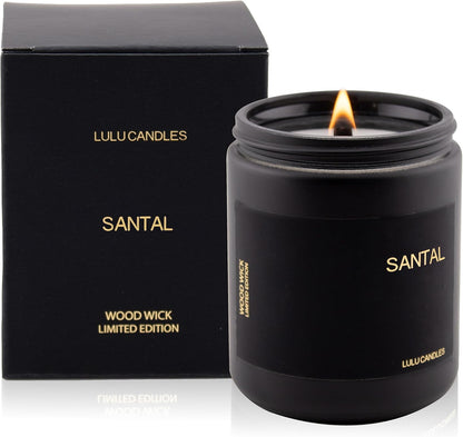 Lulu Candles | Jasmine, Oud & Sandalwood | Luxury Scented Soy Jar Candle | Hand Poured in The USA | Highly Scented & Long Lasting (9 Oz.)