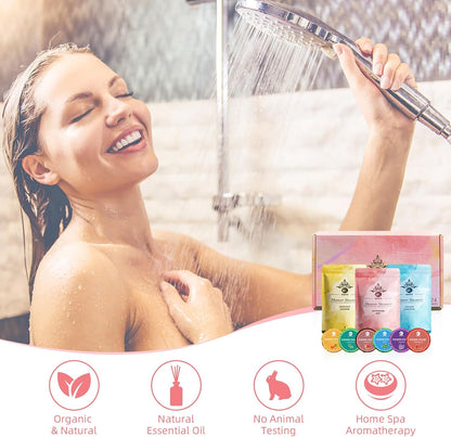 18-Pack Shower Steamers Aromatherapy, Self Care Birthday Gifts for Women Men, 6 Scented Organic Shower Bombs with Natural Essential Oils Relaxation Home SPA, Travel Essentials, Appreciation Gifts