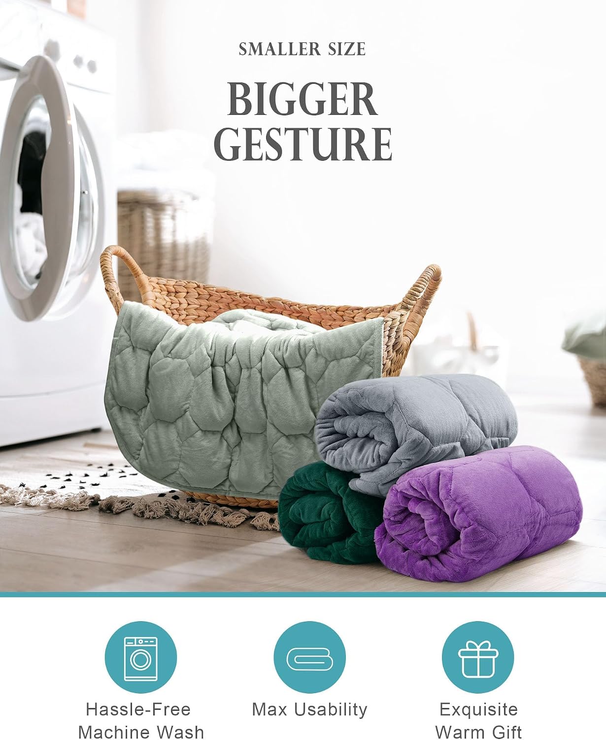 Cottonblue Weighted Lap Blanket 7lbs, Cozy Luxury Crystal Velvet Weighted Blanket for Adults, Small Weighted Blanket for Relaxation, Sleeping, Travel, Grey, 29" x 24"