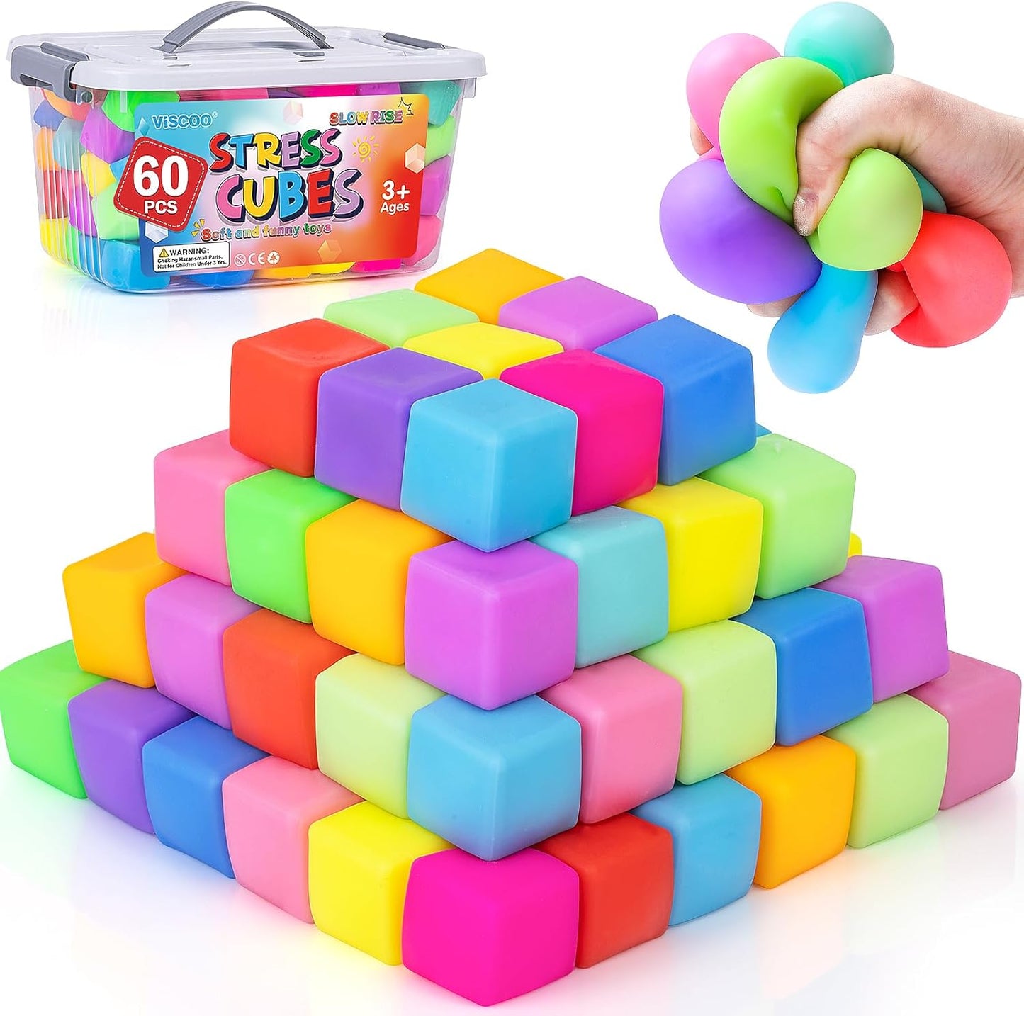12 Pack Slow Rising Stress Ball,Stress Balls for Kids Adults,Stretchy Fidget Toys for Stress Relief,Hand Therapy Sensory Squishy Ball, Squishy Toys for Kids, Classroom Prize Box Party Favors