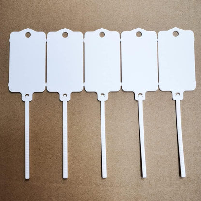 100pcs Reusable Blank Plastic Tags Ties Key Tags 1.45"*2.48" Serrated Tension Sealing Strap with Large Label Plastic Tie Mark Label Waterproof Hang Sign Write on Tag (White, 100pcs)