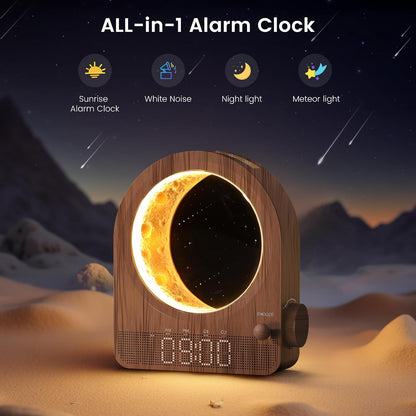 Sunrise Alarm Clock, White Noise Machine, Wood Grain