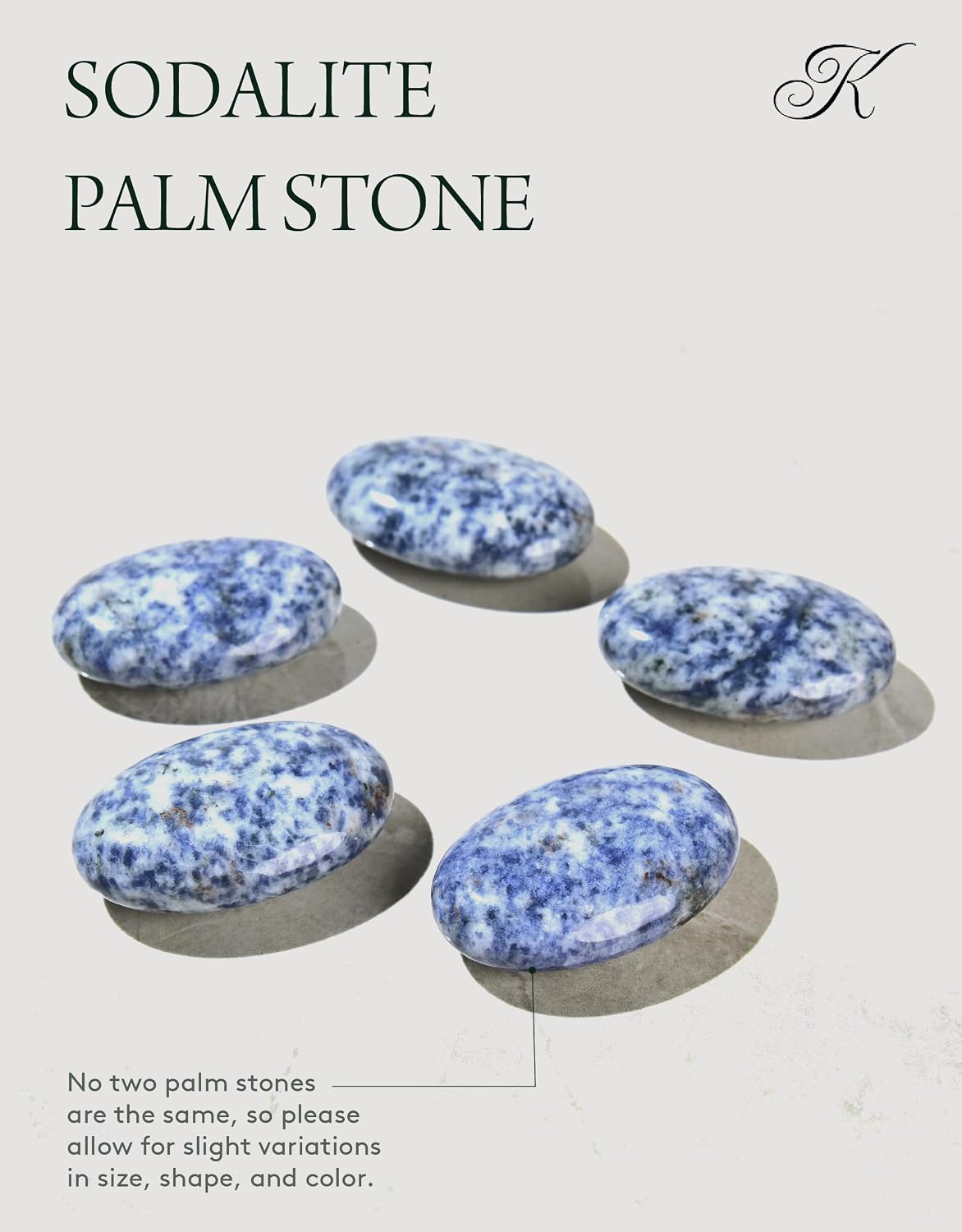 KALIFANO Palm Stone with Healing & Calming Effects - AAA+ Grade High Energy Worry Stone with Information Card - Reiki Crystal Used for Courage (Family Owned and Operated)
