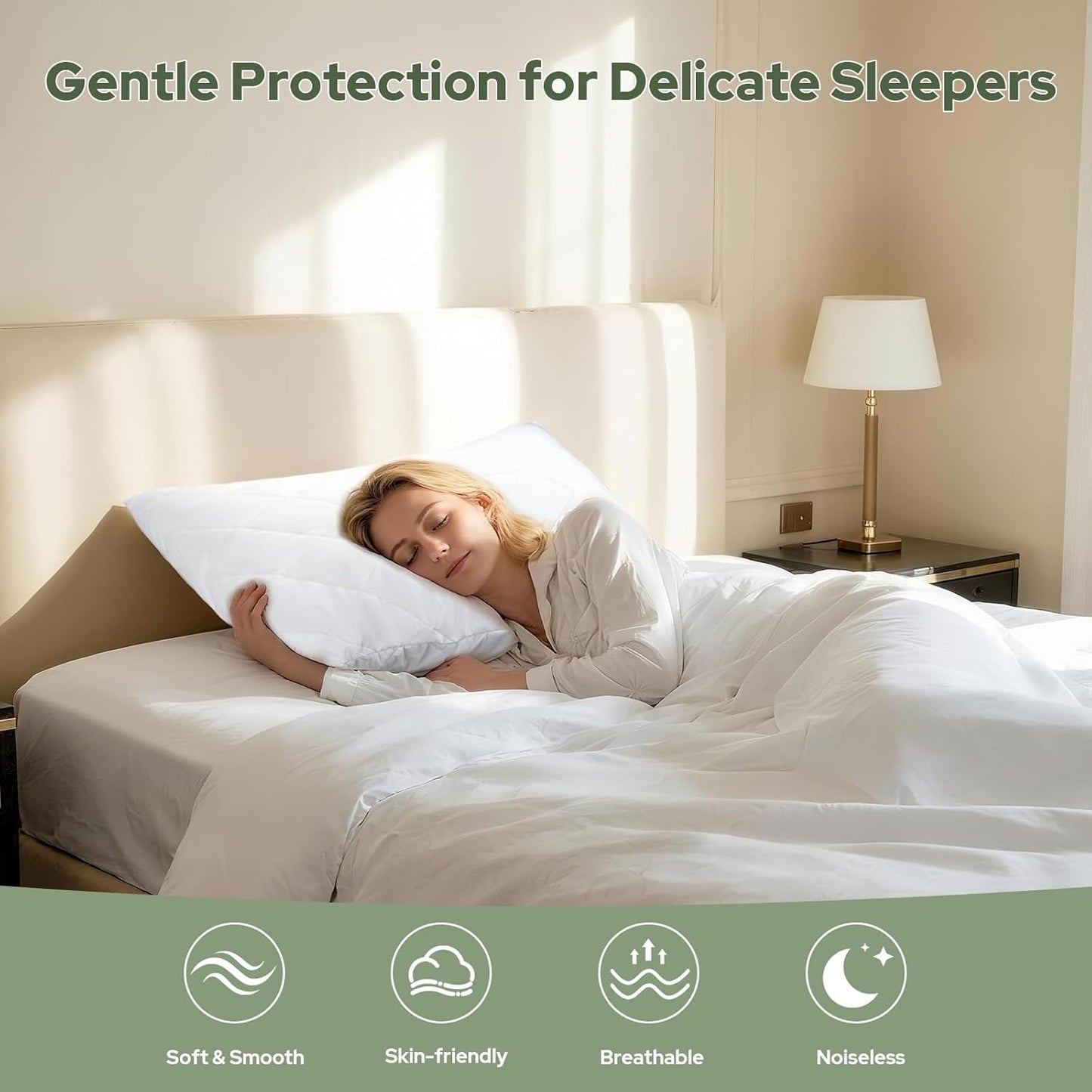 CoolShields Pillow Protector (2 Pack) Standard – Waterproof Zippered Pillow Covers, Hypoallergenic, Premium Pillowcase Encasement for Better Sleep