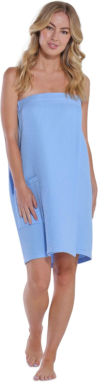 Turquaz Lightweight Knee Length Waffle Robes For Women Spa Bath Waffle