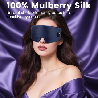 Heated Eye Mask for Dry Eyes, Cordless Warm Eye Compress with 4 Heat & time Levels, Eye Heating pad for Blepharitis, Styes, Travel, Improved Sleep, Gift (Navy Blue)