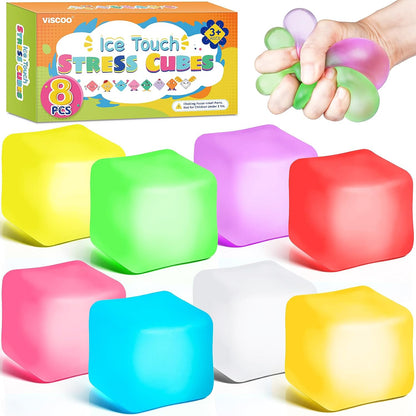 VISCOO 2 Pack Stress Cube, Slow Rising Cube Squishy for Anxiety Relief