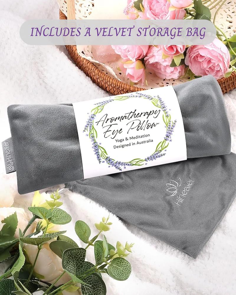 Hihealer Lavender Eye Pillow for Relaxation, Yoga, Sleep, Weighted Eye Mask