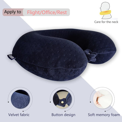 Neck Pillows for Sleeping Travel Pink Travel Pillow Comfortable U Shape Memory Foam Pillows Neck and Head Support Portable Travel Neck Pillow Suitable for Planes, Trains, Self-Driving Cars