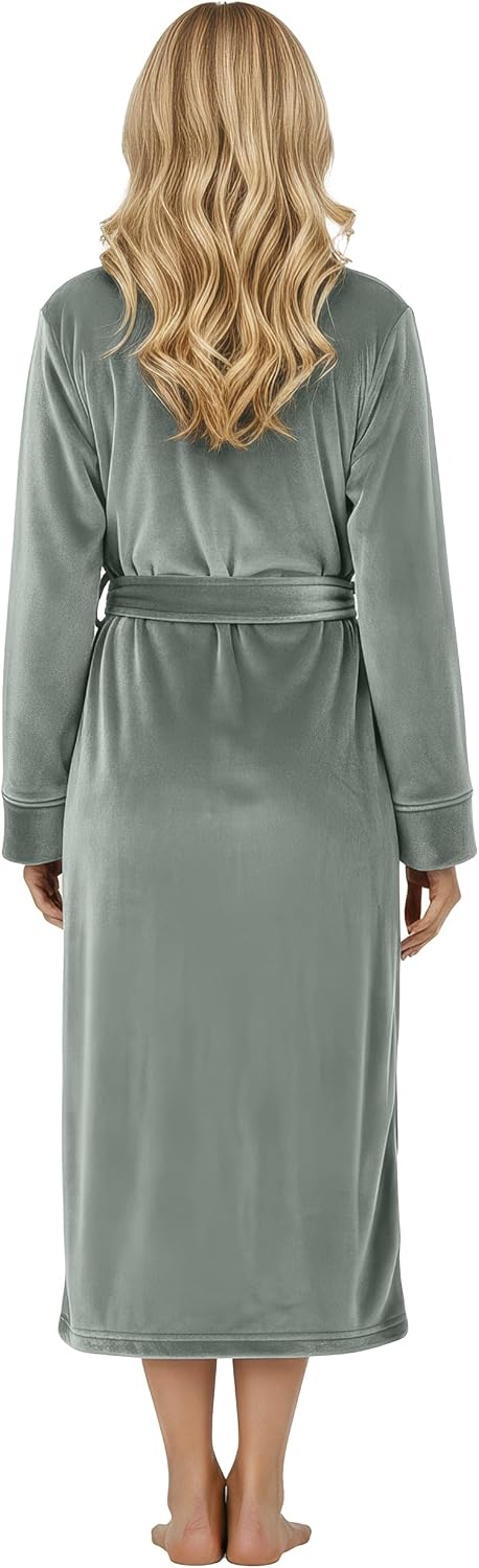 NY Threads Premium Womens Robe, Plush Fleece Long Bath Robe for Women, Fluffy Soft Women's Bathrobe