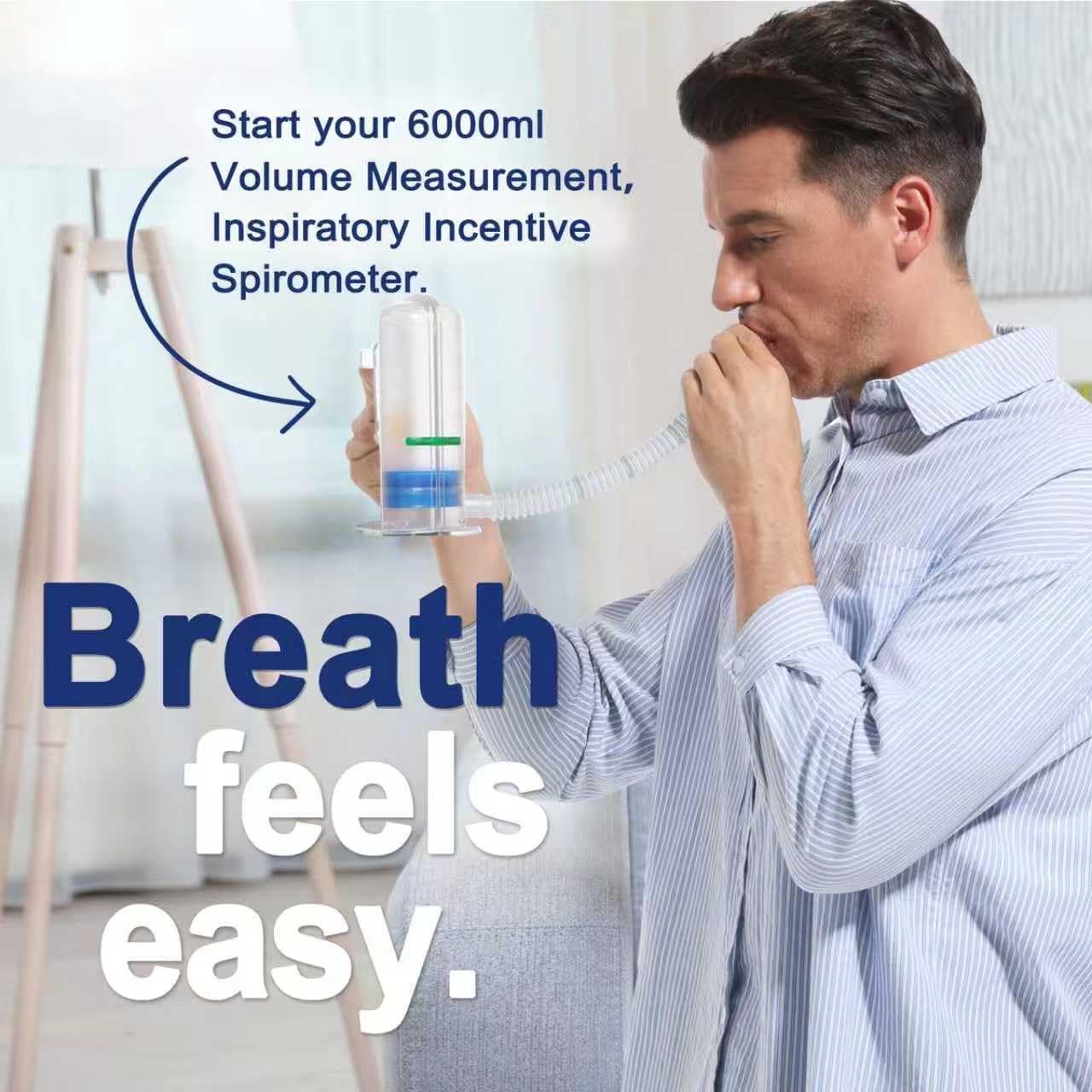 Breathing Exercise Device for Lungs, Exerciser, One‑Ball Design for Gentle Breathing Training & Recovery Support, Easy to Clean