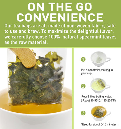 Olvvla - Spearmint Tea Bags - 1.5g X 50 Count - Pure Spearmint Leaves