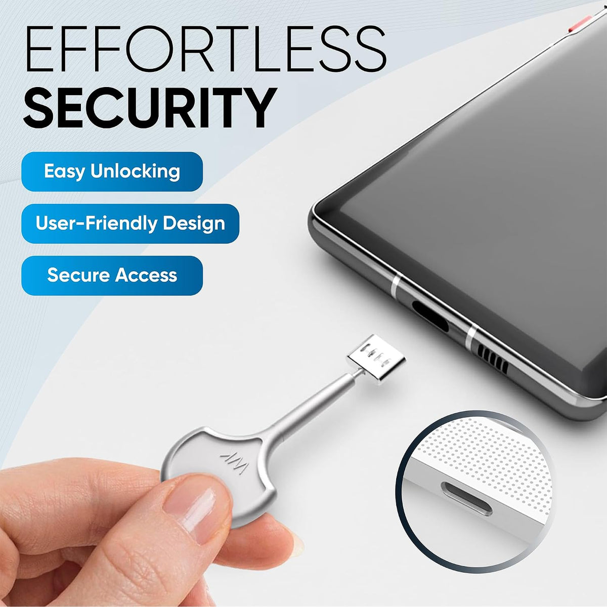 USB C Port Blockers, Stainless Steel Security Locks with Key