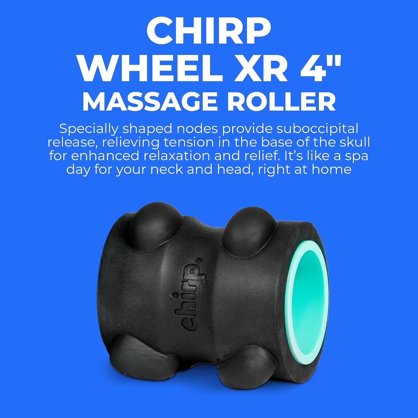 Chirp Wheel XR 3P Massage Roller Set - 10” Acupressure, 6” Knot-Kneading Thumb, 4” Neck & Headache Tension Relief, High Density Foam Massage Rollers for Back & Neck Pain, 500lbs Capacity, Black