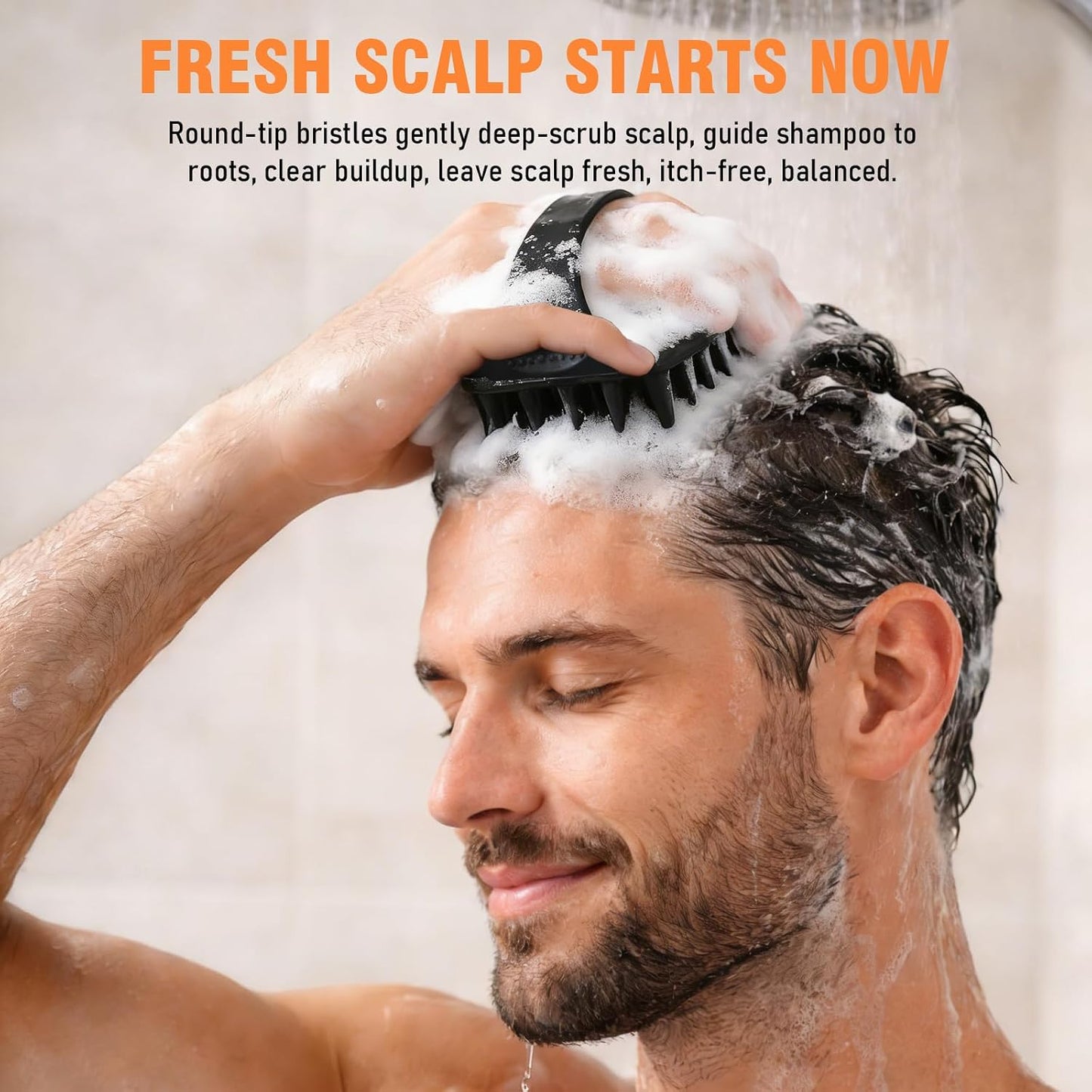 YEALIR Scalp Massager Shampoo Brush, Scalp Scrubber for Dandruff & Build Up, Scalp Massager Hair Growth - 100% Silicone, Plastic Free