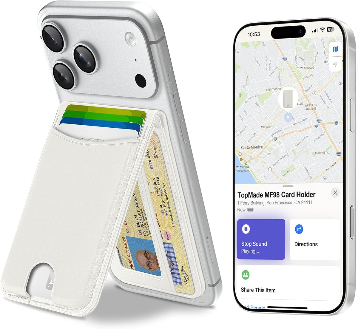 TopMade for MagSafe Wallet Works with Find My, Strongest Magnetic Wallet