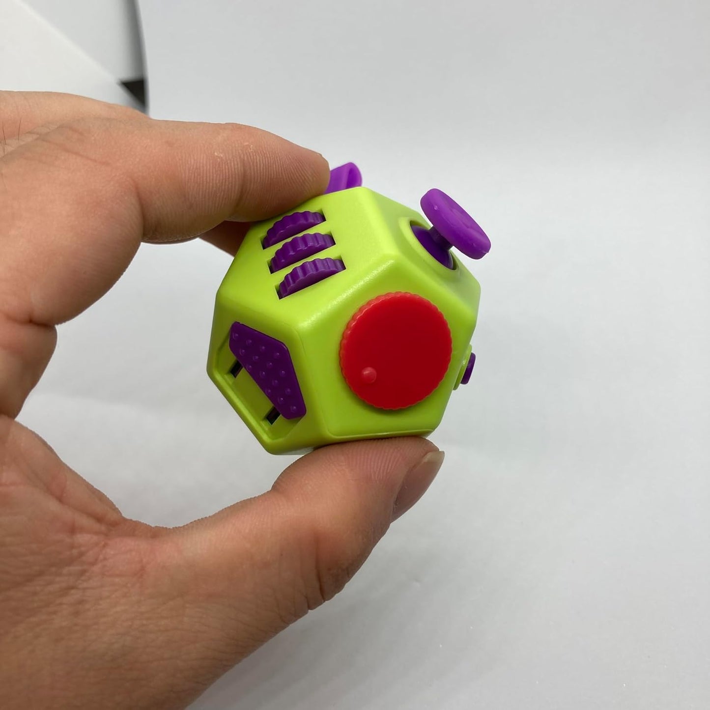 Small Fidget Toys Cube, Small Fidget Toy - 12 Sides Decompression Cube Anti Anxiety and Relief Stress Improve Focus Creative Unique Fidget Toy for Kids and Adults, with Carry Case(Black E1)