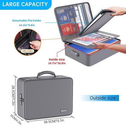 ENGPOW Fireproof File Organizer Bag with 13 Pockets Accordion File Folder