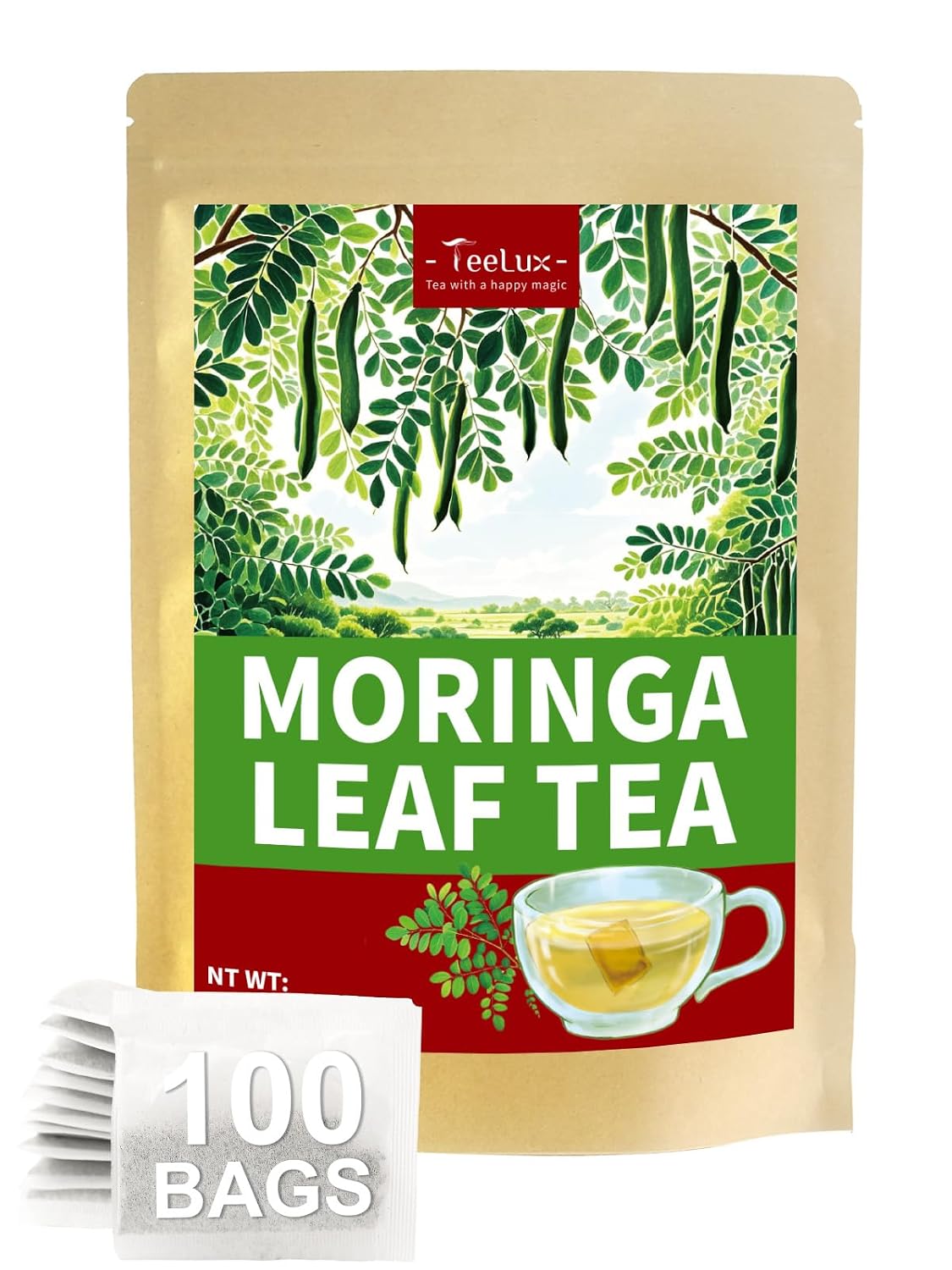 TeeLux Milk Thistle Tea Bags, Natural Milk Thistle Seed Tea, Mild & Mellow Taste, Caffeine Free, 100 Count