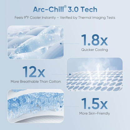Elegear Cooling Mattress Pad King, Upgraded Arc-Chill® 3.0 + PCM Cooling, Stay Cool All Night, Breathable & Soft, Deep Pocket 18", Washable Mattress Protector for Hot Sleepers, Gray