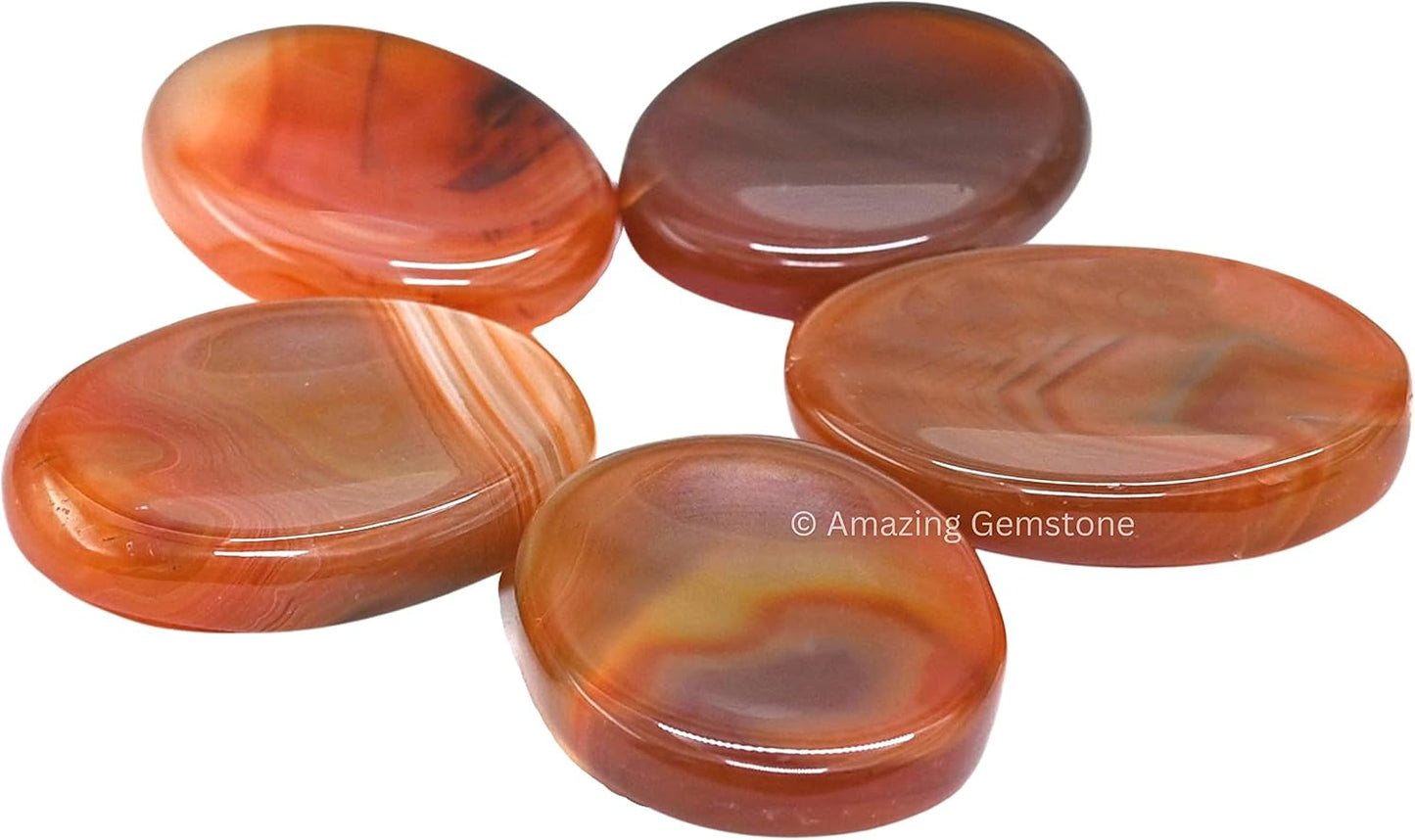 Amazing Gemstone Labradorite Thumb Worry Stone, Anxiety Stone, Healing Crystals - Piedra Crystal Fidget for Gift, Meditation, Calming, Relaxation, Stress Relief - Colors B
