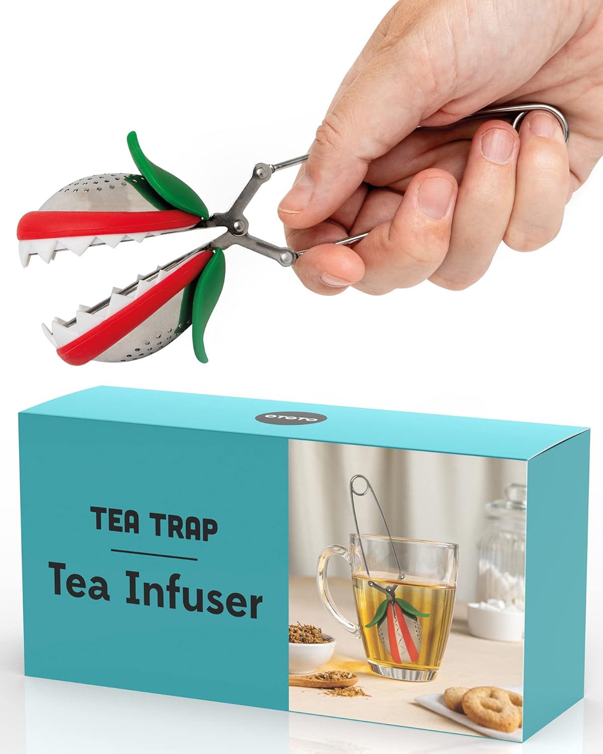 OTOTO Louie Cat Tea Infuser - Cats Loose Leaf Steeper & Diffuser, Tea Strainer Accessories, Cute Gifts for Cat Lovers, White Elephant Gifts, Cute Kitchen Accessories