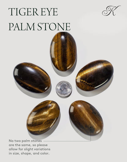 KALIFANO Palm Stone with Healing & Calming Effects - AAA+ Grade High Energy Worry Stone with Information Card - Reiki Crystal Used for Courage (Family Owned and Operated)