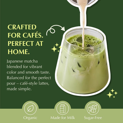 Encha Matcha - Latte Grade Matcha Powder - Unsweetened, First Harvest, Organic Green Tea Powder From Uji, Japan (60g / 2.12 Ounce) Premium for Latte, Smoothie - Caffeine, L-Theanine
