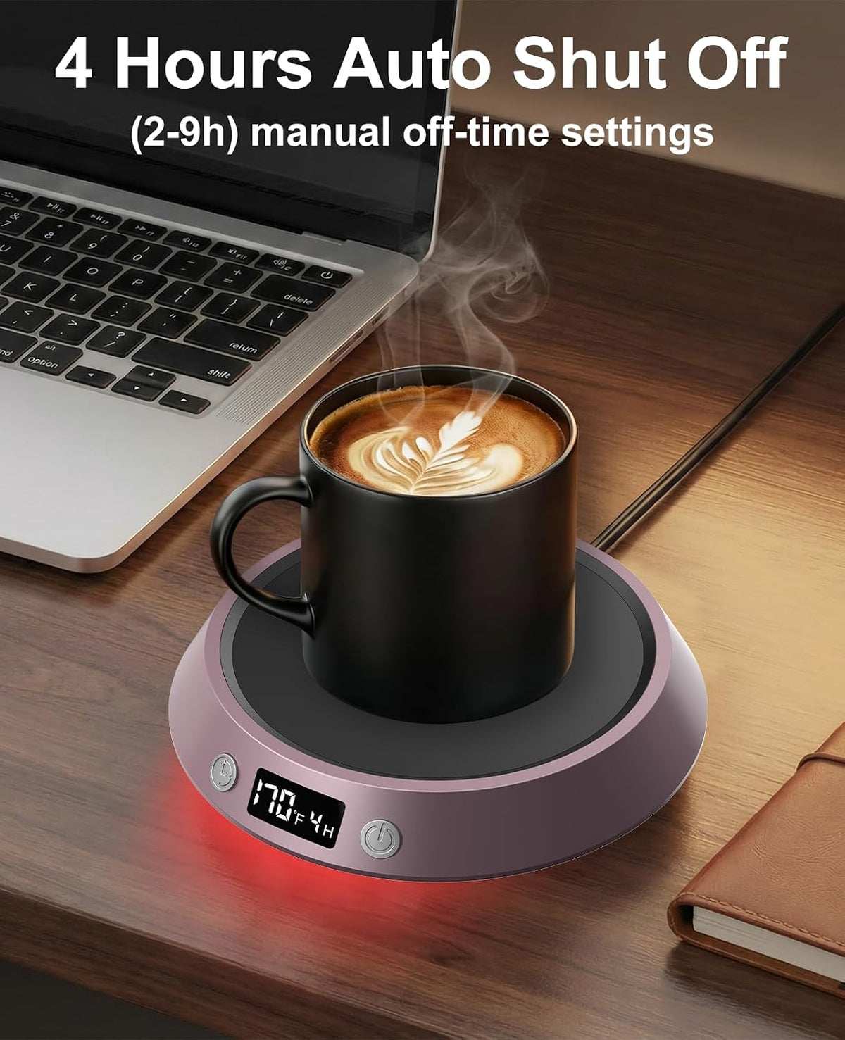 Kepwam Mug Warmer for Desk, Coffee Warmer with 3 Temp Settings & 2-9H Timer