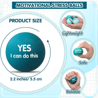 Liliful 100 Pcs Motivational Stress Balls Bulk Inspirational Squeeze Balls for Adults Anxiety Relief Fidget Toys Office Employee Gifts Classroom Rewards 2.2 Inch (Bright Colors)