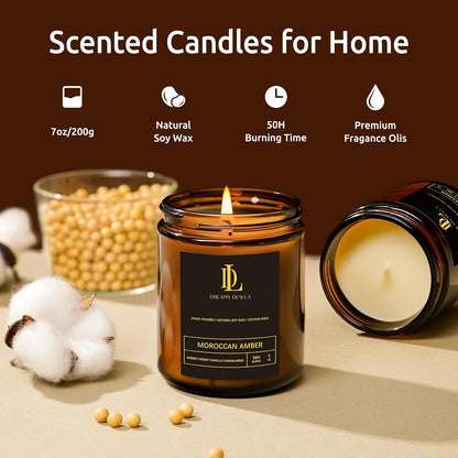 Scented Candles Set, 4 Pack Soy Candles for Home Scented, Candle Gifts for Women Men, 28oz 200 Hours Burn, Scents of Pineapple Cocktail/Coconut Vanilla/Pink Sands/Bahamian Breeze
