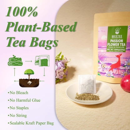 WT WEETEE Passionflower Tea Bags 100ct, Caffeine-Free Herbal Tea for Night