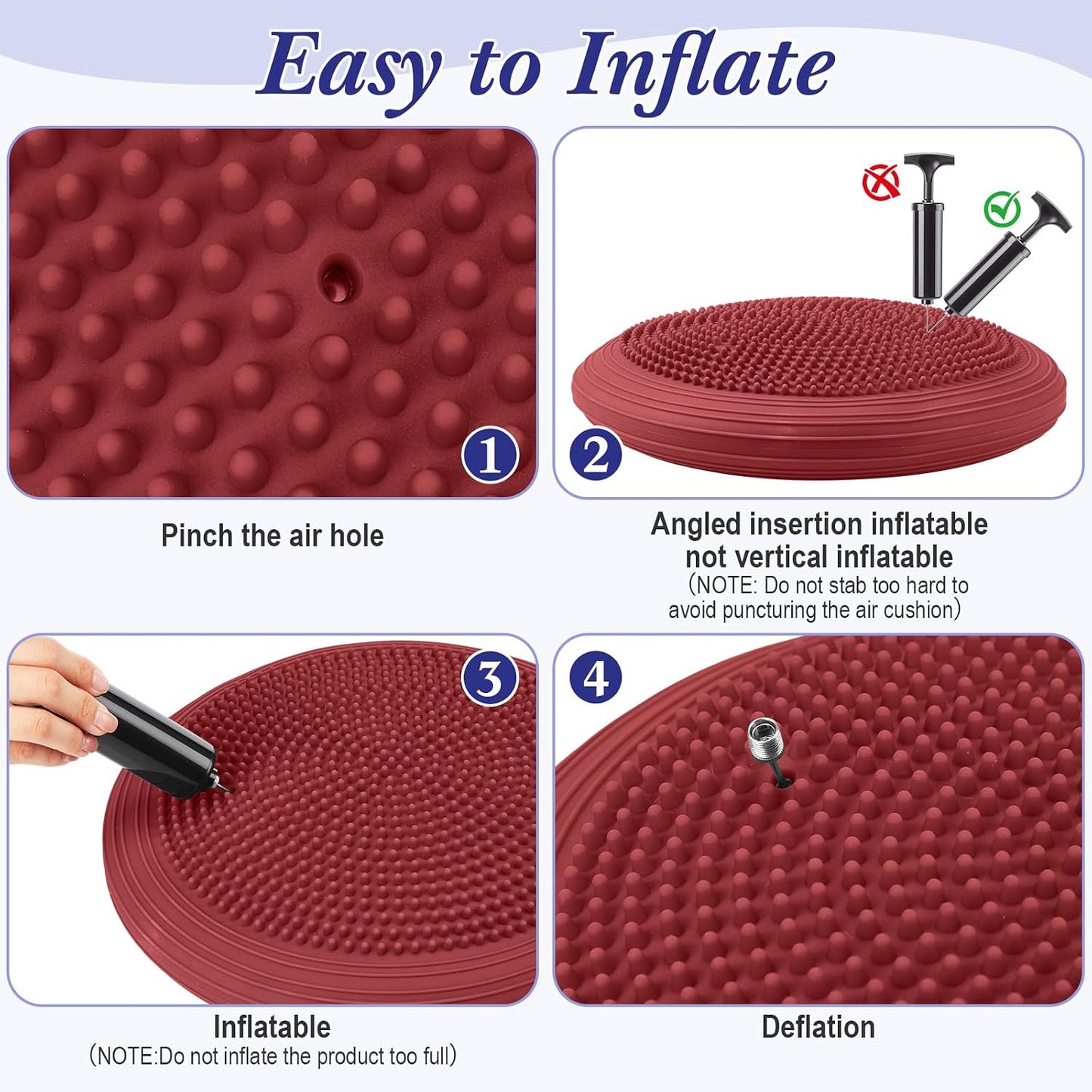 Libima 6 Pcs Inflated Wiggle Seat for Sensory Kid 13 Inches Multipack Wobble Cushion Balance Disc Flexible Seating Wobble Chair for Classroom Office Student Staff Chair Seat Pet Cushion