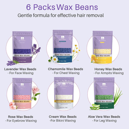 BLITZWAX Brazilian and Bikini Waxing Kit for Women, Hard Wax Warmer for Face, Legs and Body, At Home Hair Removal Kit, Beginner Friendly, Digital Fast Heating, 51 Wax Items