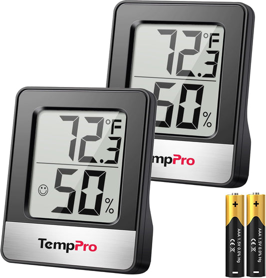 TempPro TP49 Digital Hygrometer Indoor Thermometer Humidity Meter Room Thermometer with Temperature and Humidity Monitor Mini Hygrometer Outdoor Thermometer (Previously ThermoPro)