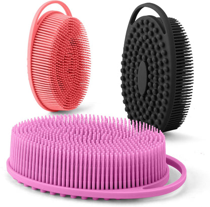 Silicone Body Scrubber, Exfoliating Body Scrubber Silicone, 3pack Soft Loofah Silicone Body Scrubbers for Use in Shower, Shower Scrubber for Body, Silicone Scrubber Men Women for All Skin