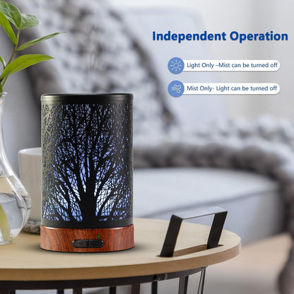 EQUSUPRO Essential Oil Diffuser 300ml Metal Electric Ultrasonic Diffuser for Large Room with Auto Shut-Off, 4 Timer Setting &7 Colors Night Light for Home