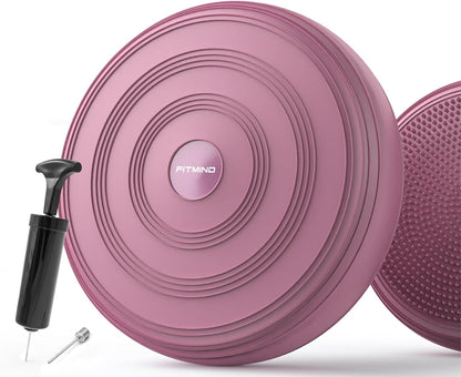 Inflated Wobble Cushion,Dyna Disc,Circular Non-slip Texture for Comfortable Sitting,Wiggle Seat to Improve Posture, Fitness, Stability for Sensory Kids Adults,Balance Seat with Pump for Core Strength