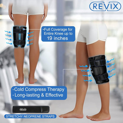 REVIX 19" Extra Large Knee Ice Pack Wrap Around Entire Knee, Reusable Gel Cold Pack for Discomfort and Post-Workout Fatigue, Cold Compress, Enhance Comfort and Recovery