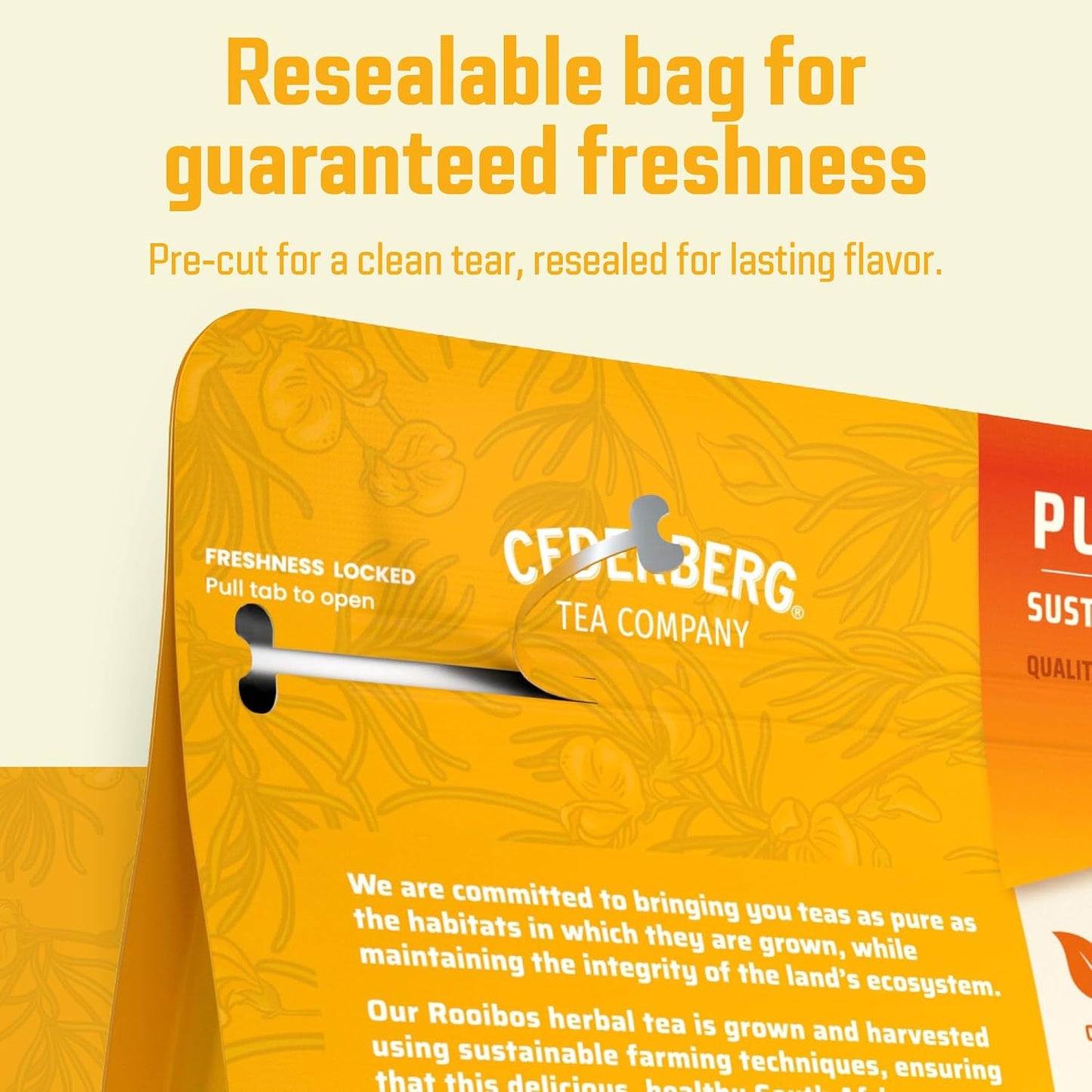 Red Rooibos Tea 100 Teabags USDA Organic - Naturally Caffeine Free - Cederberg Tea Company