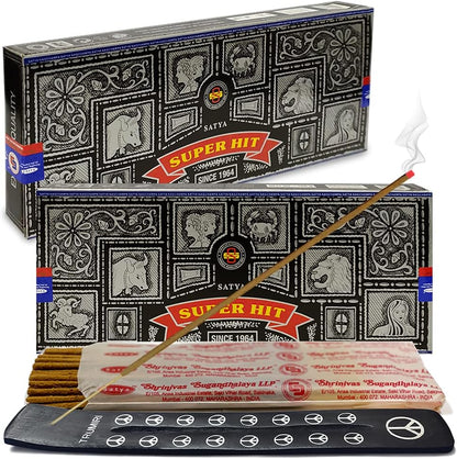 TRUMIRI Incense Stick Holder Bundle with Satya Sai Baba Nagchampa 250g Bulk Incense Sticks Nag Champa Agarbatti - Pack of 1 (Approx 250 Insence-Sticks)