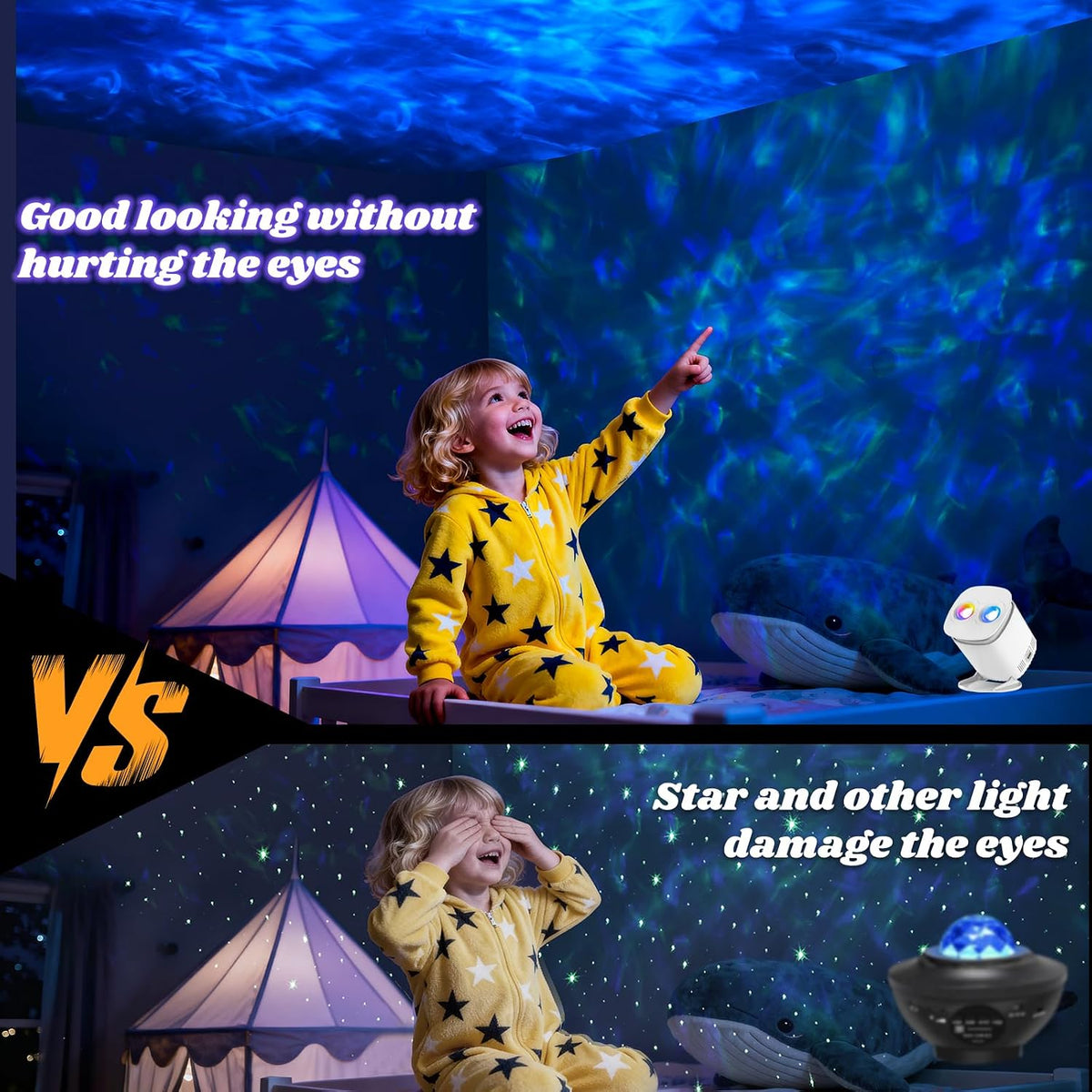 Galaxy Projector for Bedroom, Night Light for Kids, Nebula Ceiling LED Lamp