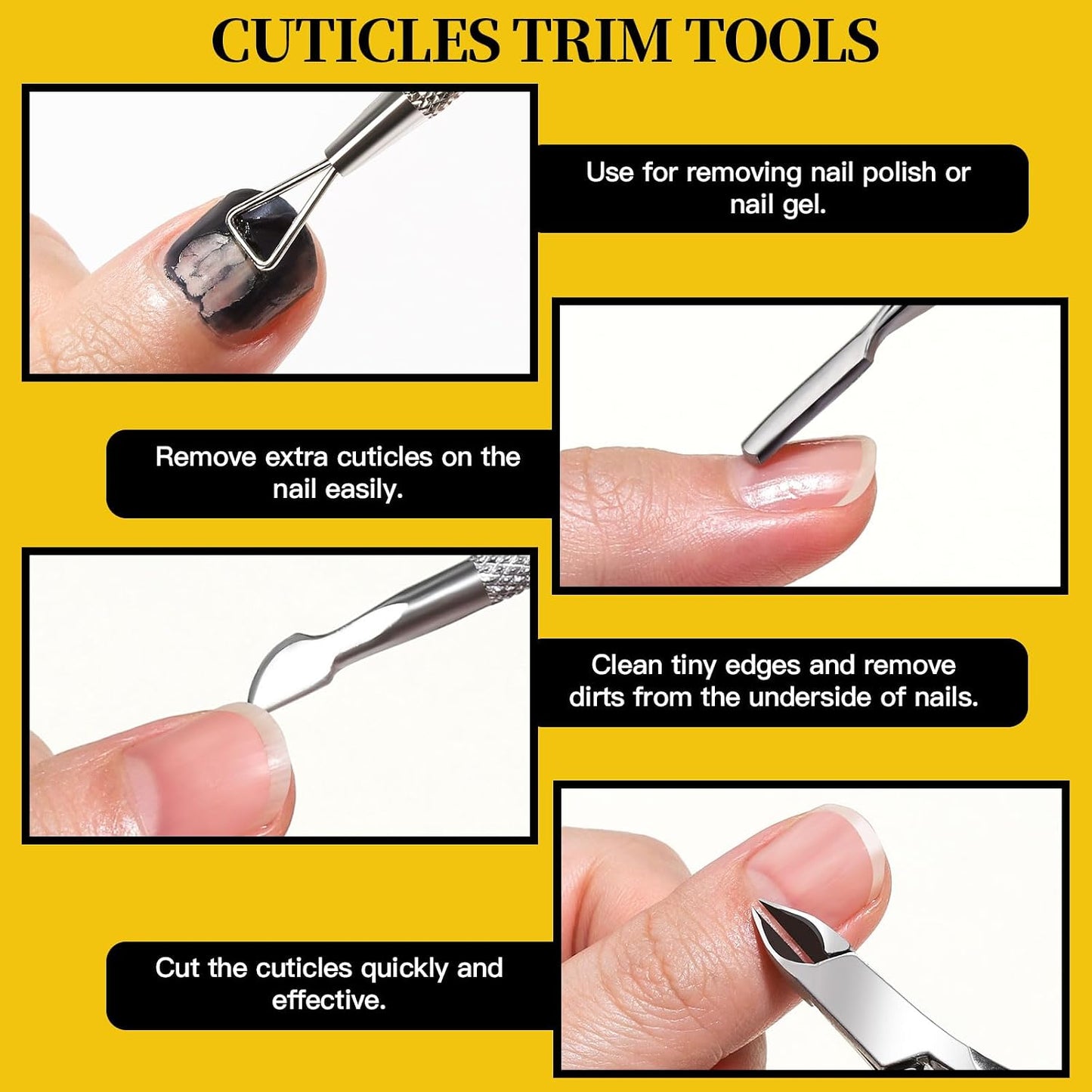 FANDAMEI Nail Care Kit, Nail Files 100/180, Nail Buffer Block, Cuticle Nippers, Cuticle Trimmer, Cuticle Pusher, Nail Tools, Nail Kit, Pedicure & Manicure Tools, Nail Prep Kit, Manicure Kit for Women
