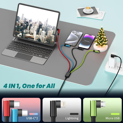 4 in 1 Multi Charging Cable, 5FT Charging Cords for Multiple Devices