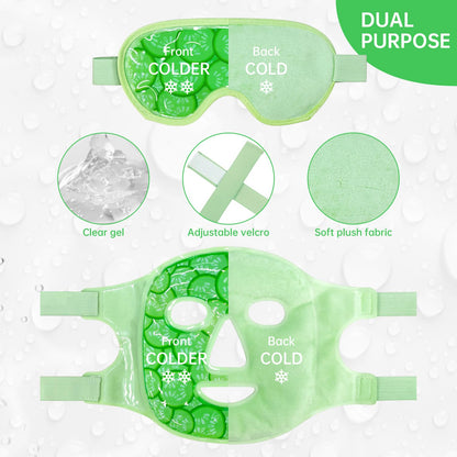 ZNÖCUETÖD Cold Face Ice Mask Facial Ice Pack, Hot Cold Compress for Face