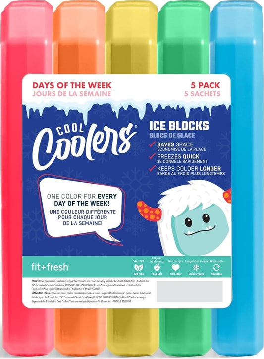 Fit & Fresh Cool Coolers 5pk Days of the Week Ice Blocks