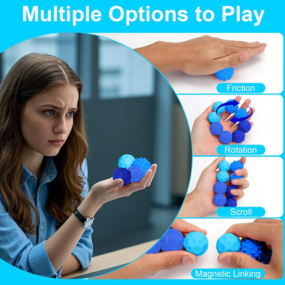 BUSOHA Silicone Magnetic Fidget Balls - 4 Pack Fidget Toys for Adult
