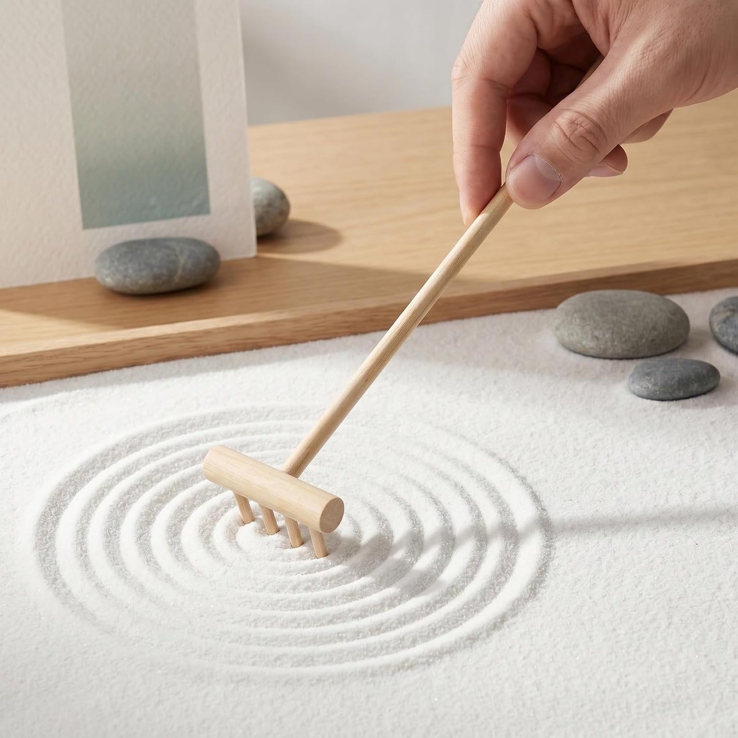DOITOOL 30 Pcs Mini Zen Garden Rake Set Bamboo Small Sand Rakes for Meditation Desktop Zen Garden Accessories Tabletop Miniature Sand Tools for Home Office