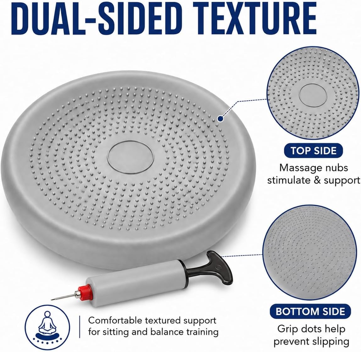 Hanstuten Wobble Seat Cushion Balance Disc - Rubber Wiggle Seat for Active Sitting, Office Desk Chair, and Core Strength Training